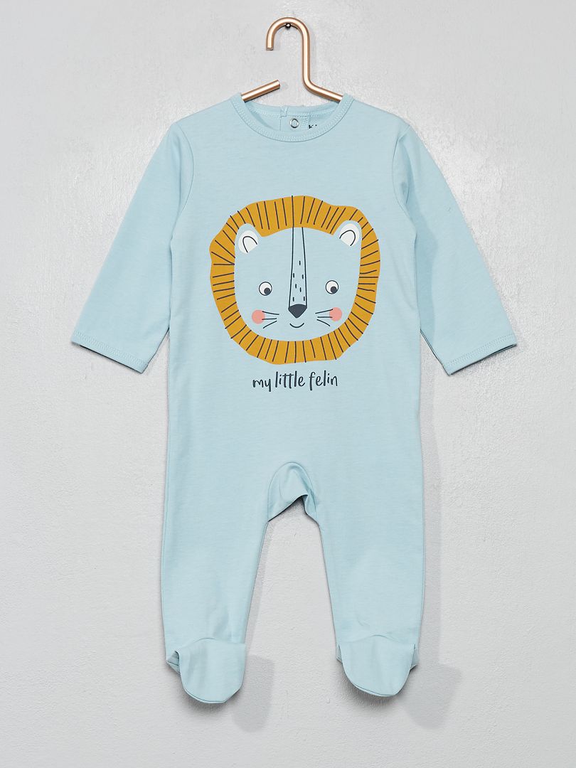 Pyjama jersey bleu/lion - Kiabi