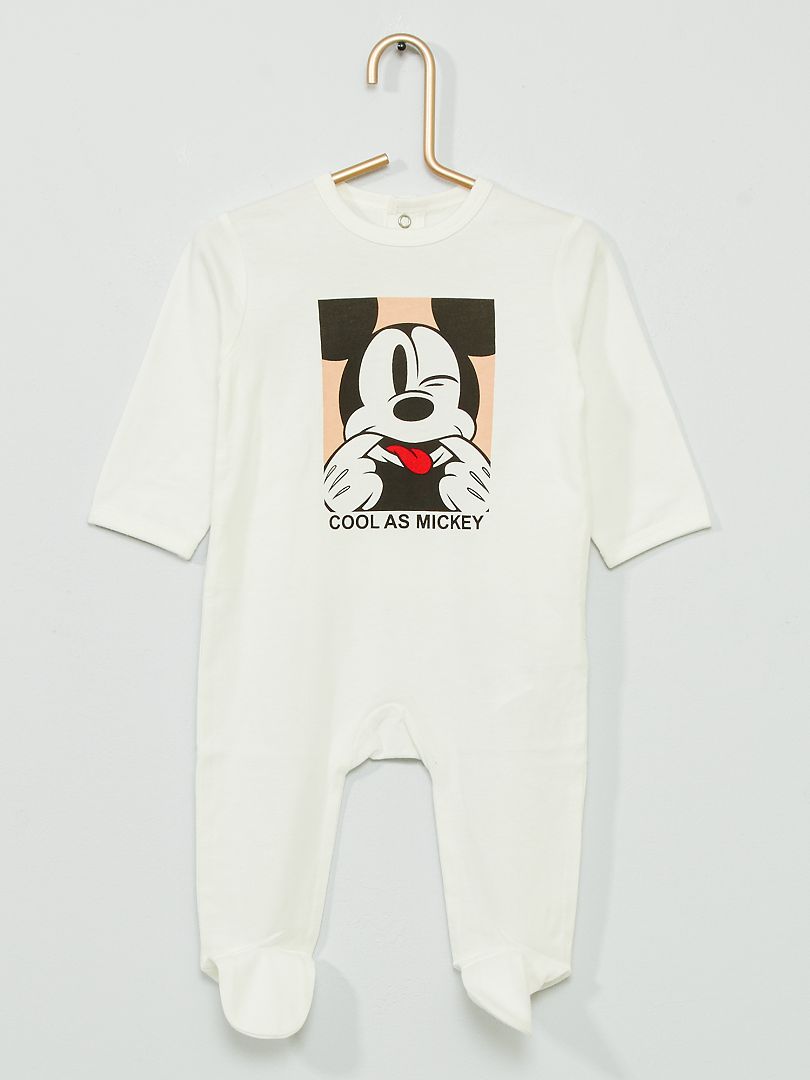 Pyjama jersey 'Mickey' écru - Kiabi