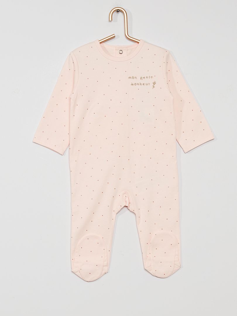 Pyjama jersey rose pois - Kiabi