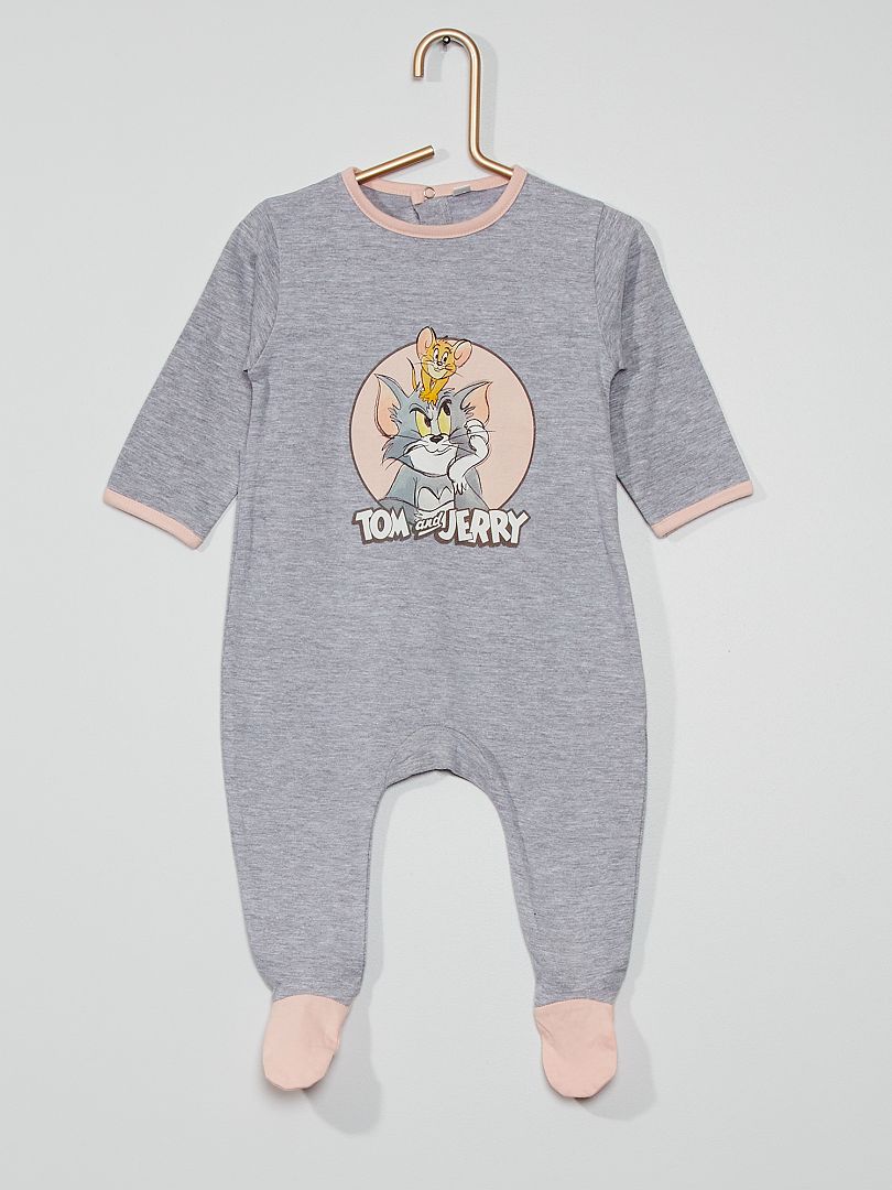 Pyjama jersey 'Tom & Jerry' gris chiné - Kiabi