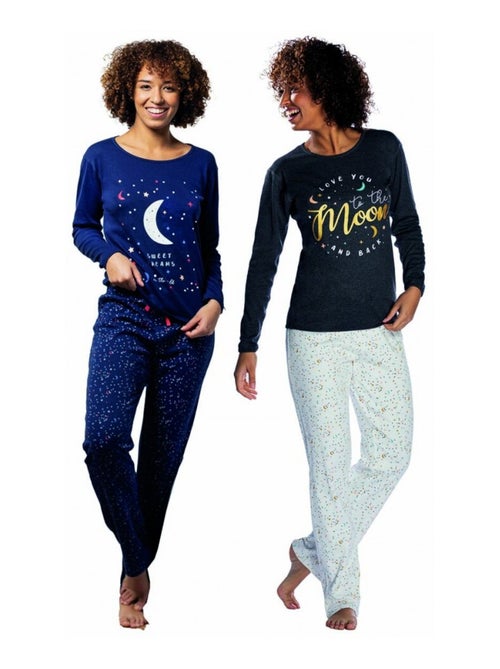 Pyjama katoen MELISSA BROWN - Set van 2 - Kiabi Pyjama katoen MELISSA BROWN - Set van 2 - Kiabi