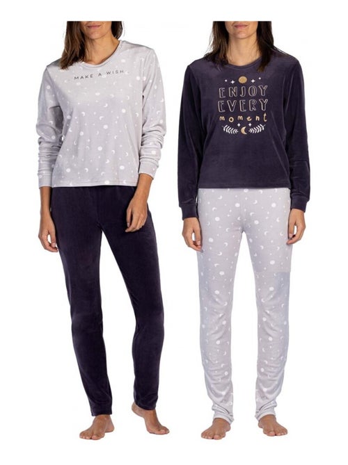 Pyjama katoen MELISSA BROWN - Set van 2 - Kiabi Pyjama katoen MELISSA BROWN - Set van 2 - Kiabi