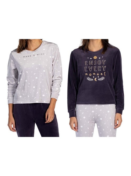 Pyjama katoen MELISSA BROWN - Set van 2 - Kiabi Pyjama katoen MELISSA BROWN - Set van 2 - Kiabi