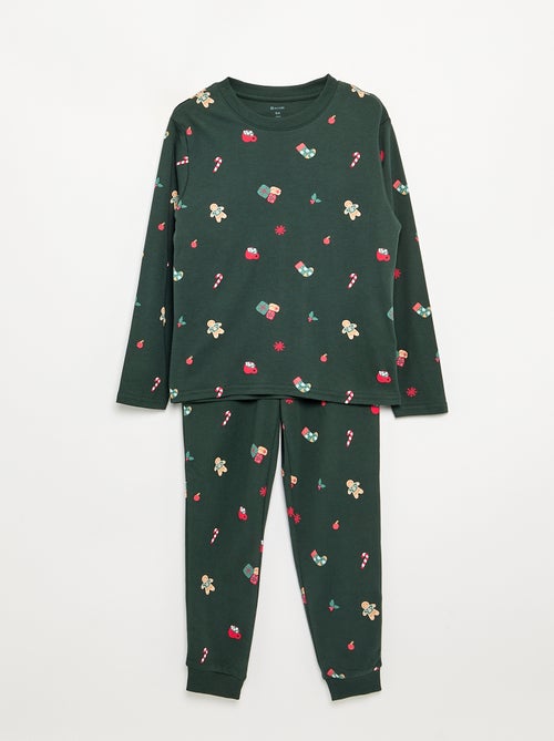 Pyjama 'Kerst' 2-delig - T-shirt met lange mouwen + broek - Kiabi