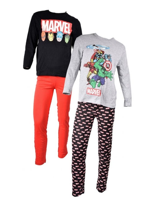 Pyjama kinderen LICENCE AVENGERS katoen - Set van 2 - Kiabi