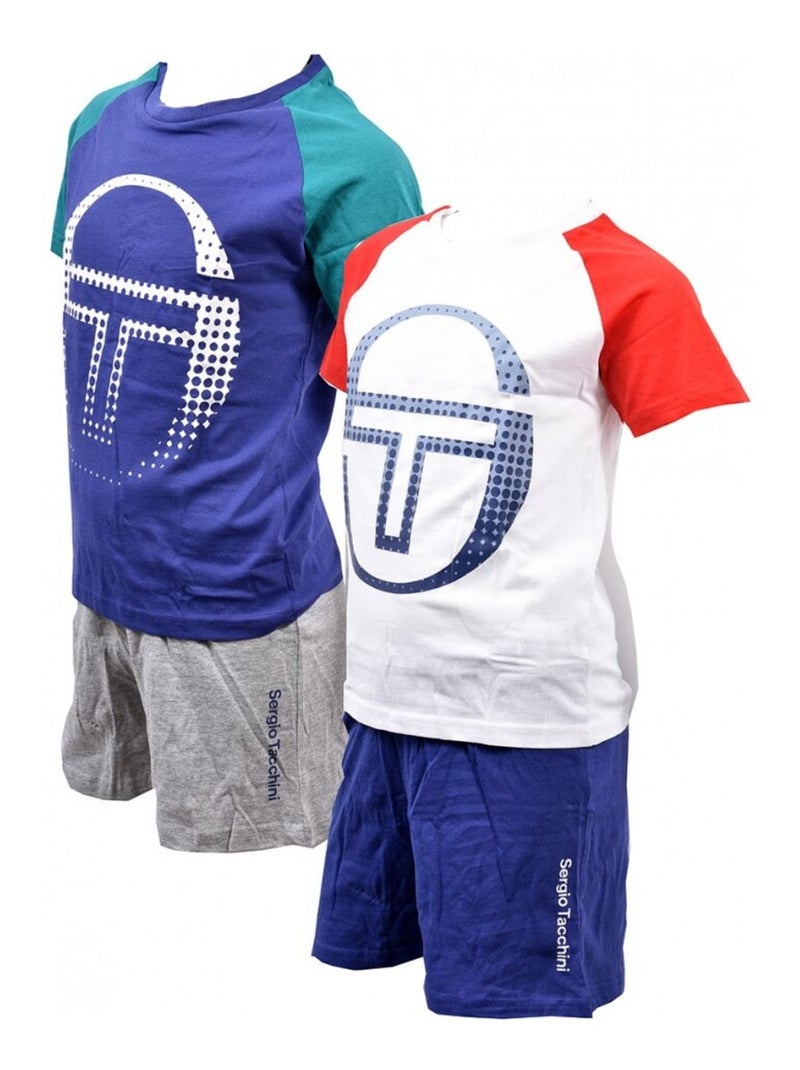 Pyjama kinderen SERGIO TACCHINI - Set van 2 Blauw Wit - Kiabi