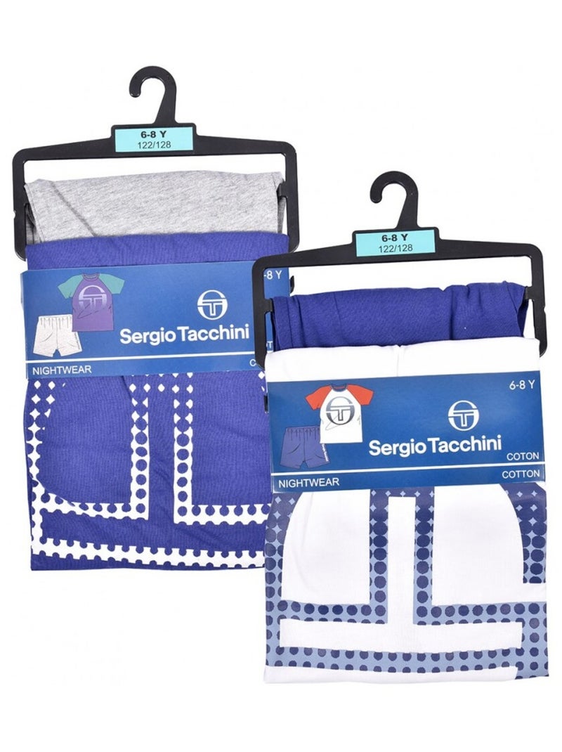 Pyjama kinderen SERGIO TACCHINI - Set van 2 Blauw Wit - Kiabi