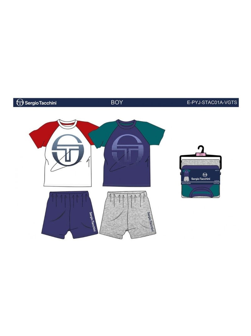 Pyjama kinderen SERGIO TACCHINI - Set van 2 Blauw Wit - Kiabi
