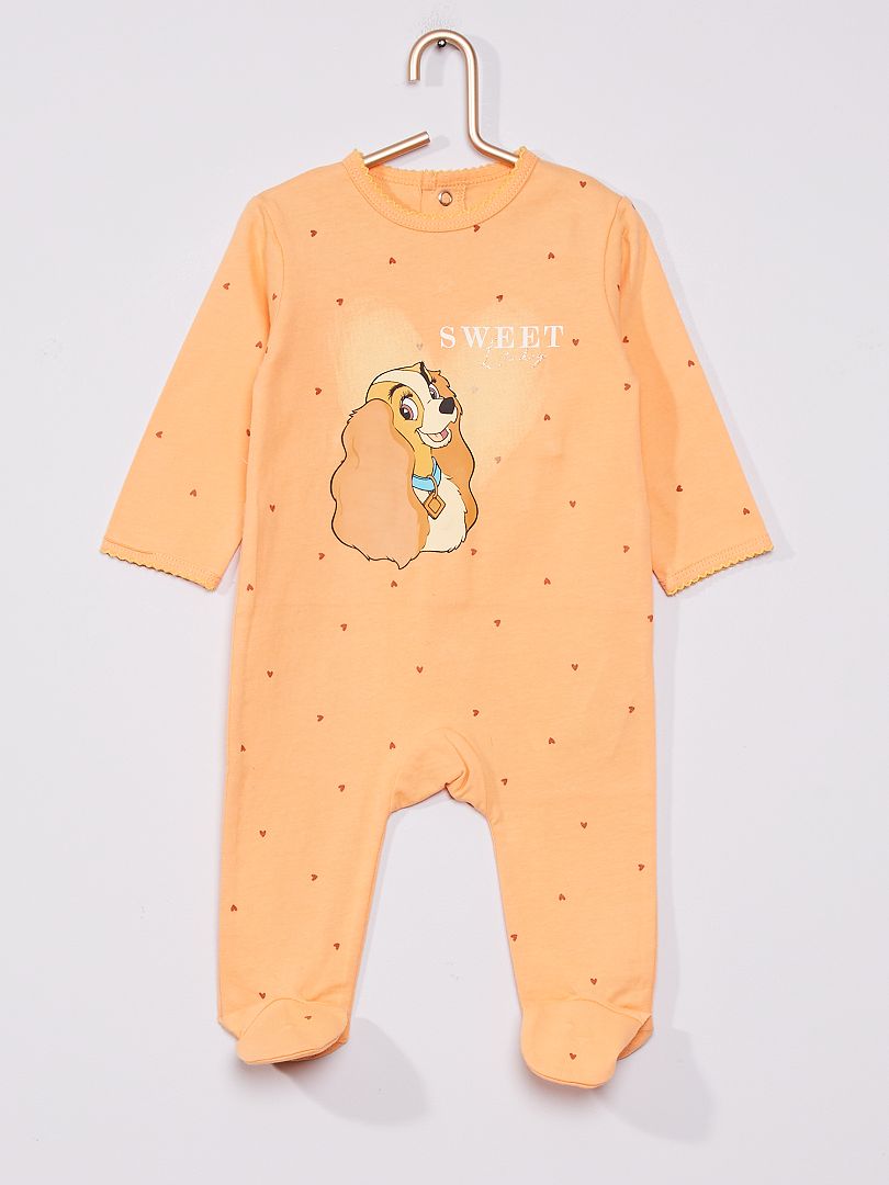 Pyjama 'la belle et le clochard' de 'Disney' orange - Kiabi
