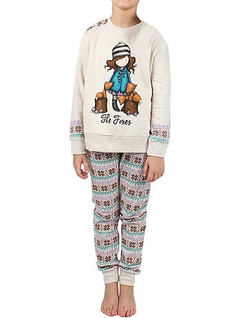 Pyjama lange mouwen broek felpa the foxes ivoor