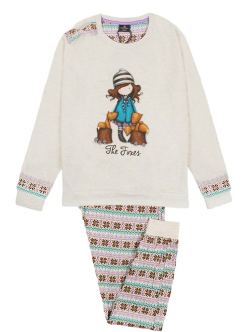 Pyjama lange mouwen broek felpa the foxes ivoor - Kiabi Pyjama lange mouwen broek felpa the foxes ivoor - Kiabi