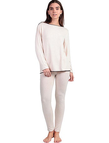 Pyjama legging top manches longues col rond elegant at home