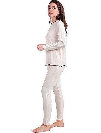 Pyjama legging top manches longues col rond elegant at home