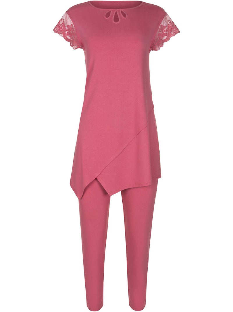 Pyjama legging tuniek slipe mouwen juliette Roze - Kiabi
