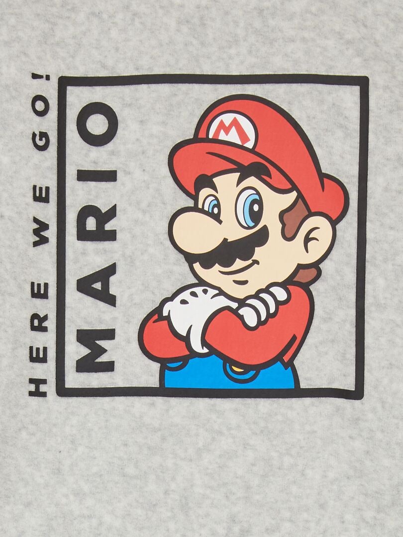 Pyjama long - 'Super Mario' - 2 pièces Gris/noir - Kiabi