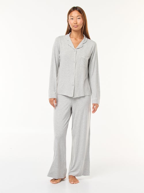 Pyjama long 2 pièces chemise + pantalon - 2 pièces - Kiabi