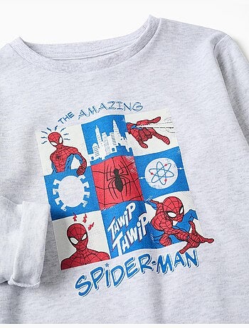 Pyjama long avec imprimé spider-man qui brille dans le noir