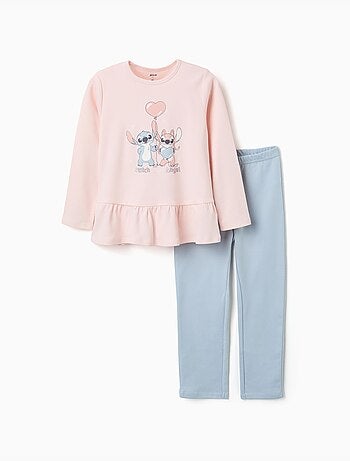 Pyjama long avec imprimé stitch qui brille dans le noir