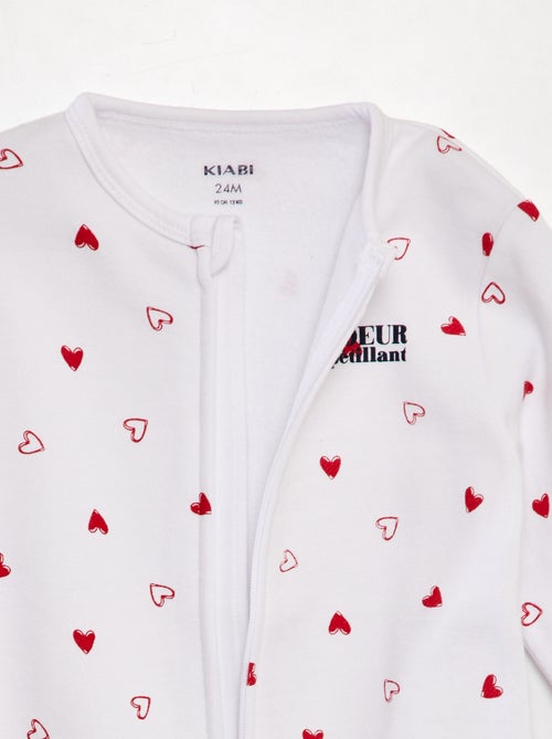 Pyjama long chaud 'Amour' - Kiabi