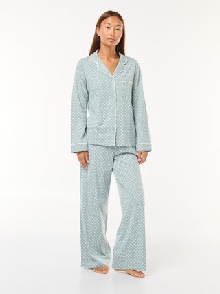 Pyjama long chemise + pantalon - 2 pièces