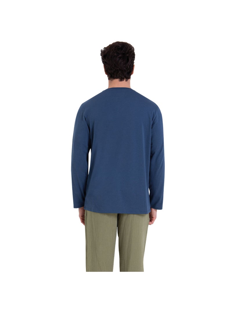 Pyjama long col rond homme easy coton athena Multicolore - Kiabi