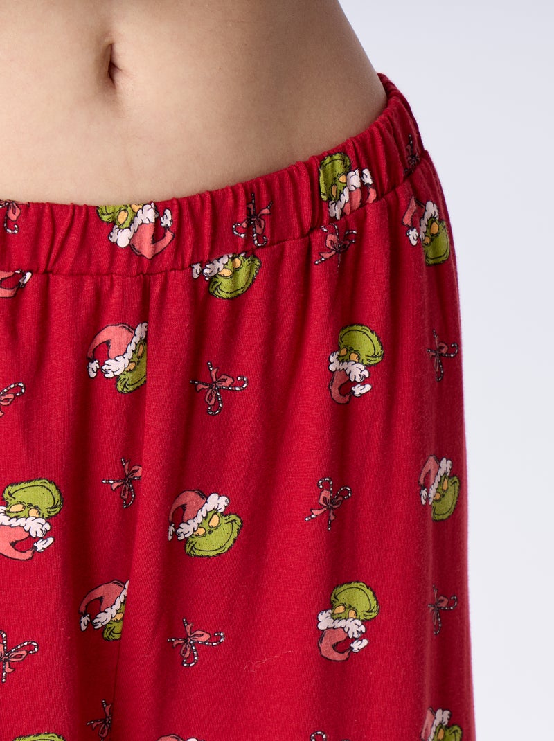 Pyjama long de Noël 'Le Grinch' - 2 pièces Rouge - Kiabi