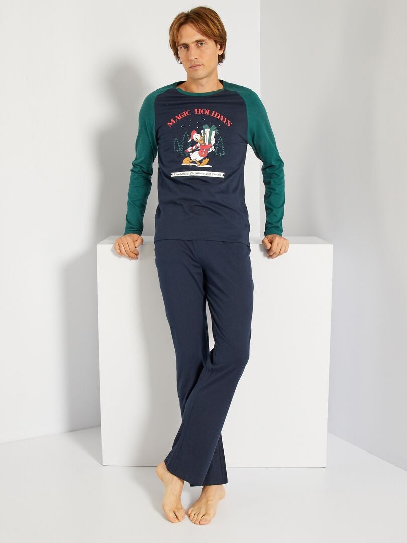 Pyjama long 'Disney' en jersey - 2 pièces Vert/bleu - Kiabi