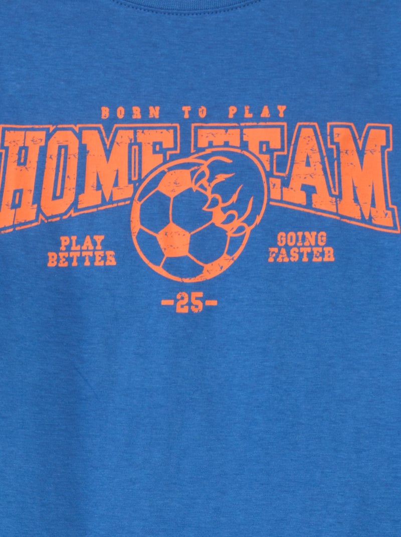 Pyjama long en jersey avec imprimé - 2 pièces Bleu marine/bleu - Kiabi