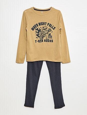 Pyjama long en jersey avec imprimé - 2 pièces