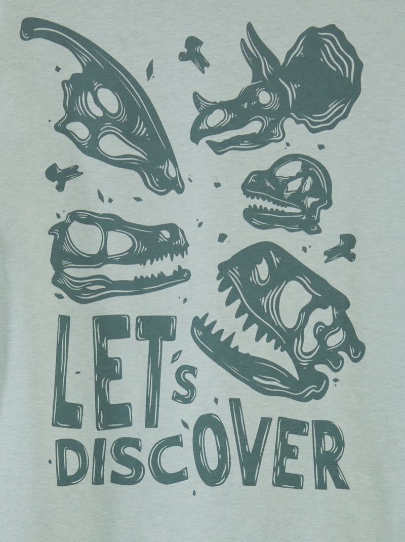 Pyjama long en jersey avec imprimé - 2 pièces Vert/gris foncé - Kiabi