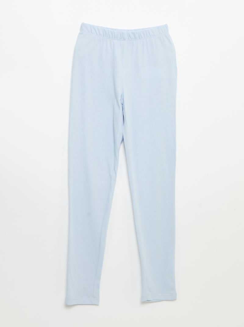 Pyjama long en jersey de coton - 2 pièces Bleu - Kiabi