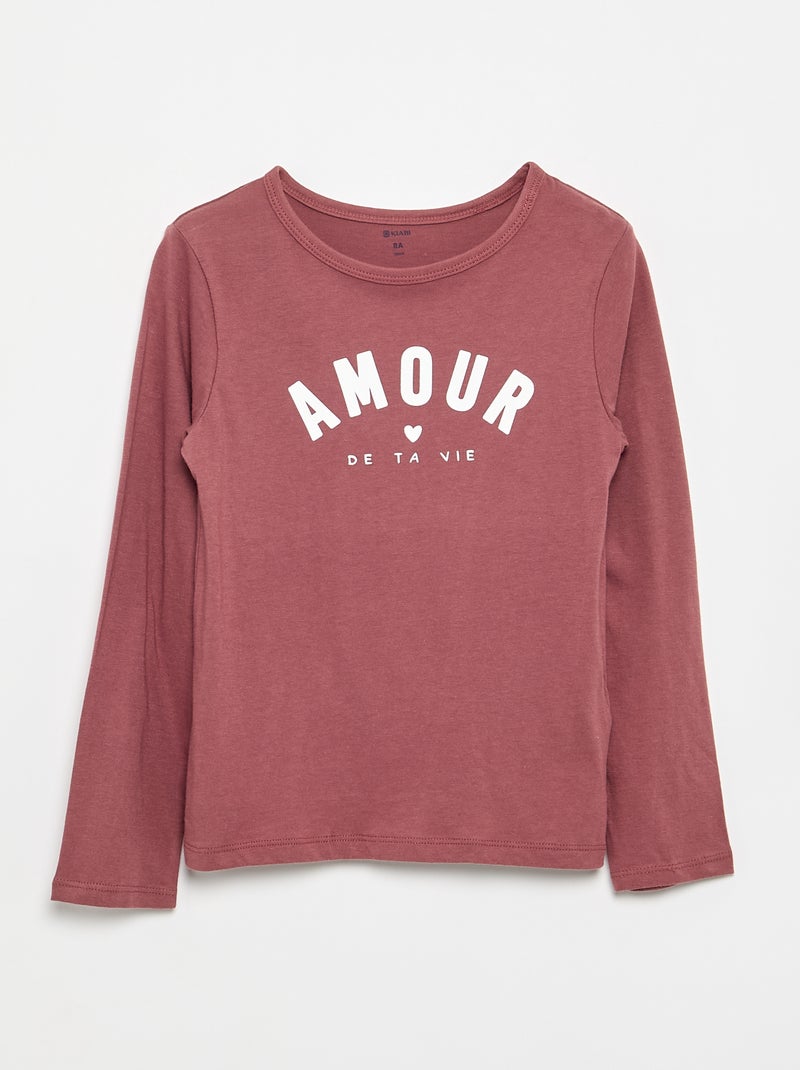 Pyjama long en jersey de coton - 2 pièces Rose - Kiabi