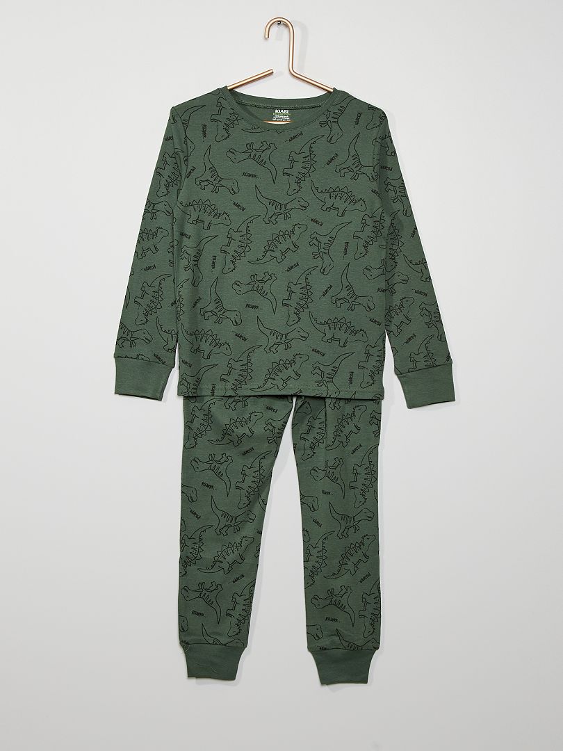 Pyjama long en jersey vert - Kiabi