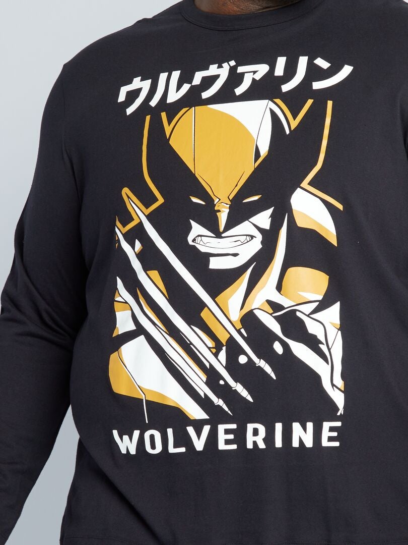 Pyjama long en jersey 'Wolverine'- 2 pièces - Noir - Kiabi - 26.00€