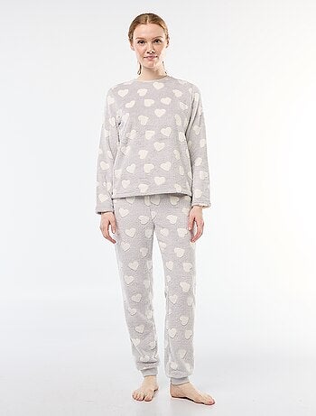 Pyjama long en maille doudou - 2 pièces