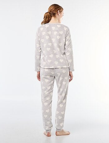 Pyjama long en maille doudou - 2 pièces