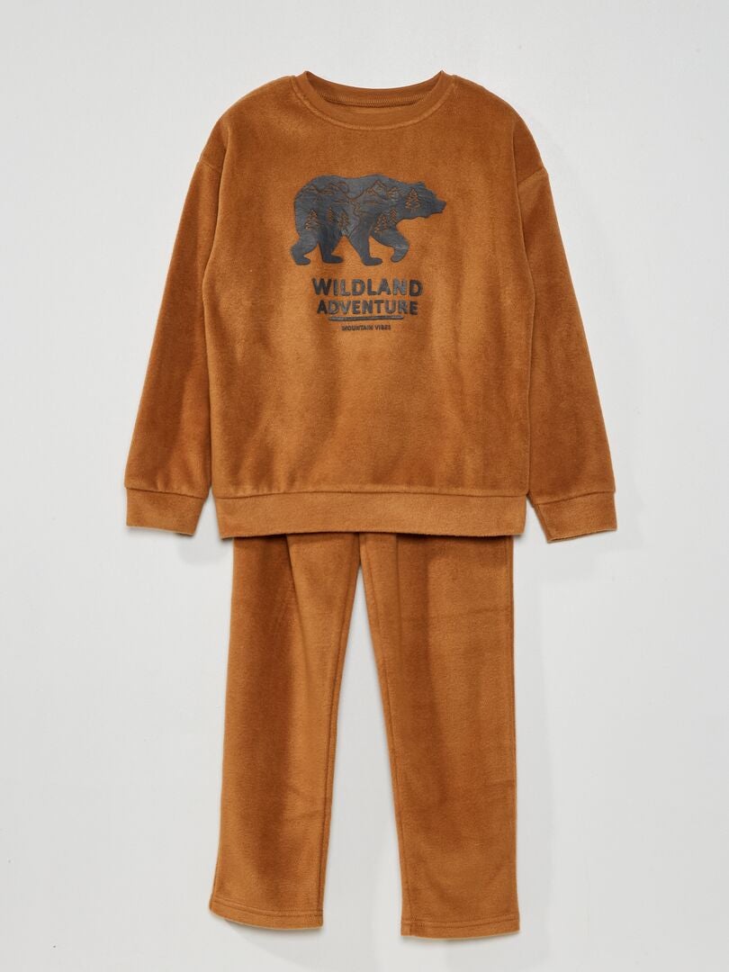 NAFING Pyjama Homme Hiver, Pyjama Homme Coton Chaud Ensembles De