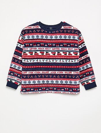 Pyjama long en polaire 2 pièces - Sweat + pantalon