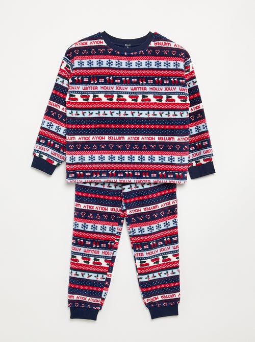 Pyjama long en polaire 2 pièces - Sweat + pantalon - Kiabi Pyjama long en polaire 2 pièces - Sweat + pantalon - Kiabi