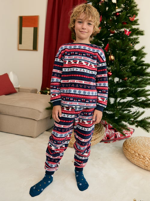 Pyjama long en polaire 2 pièces - Sweat + pantalon - Kiabi Pyjama long en polaire 2 pièces - Sweat + pantalon - Kiabi