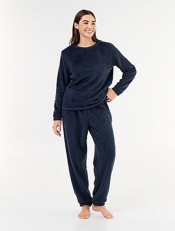 Pyjama long en polaire t-shirt + pantalon - 2 pièces