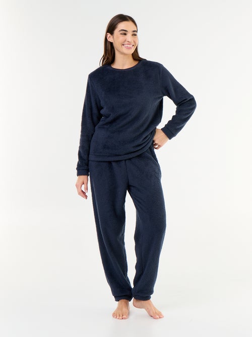 Pyjama long en polaire t-shirt + pantalon - 2 pièces - Kiabi