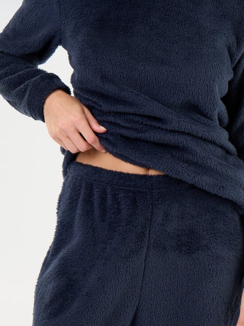 Pyjama long en polaire t-shirt + pantalon - 2 pièces - Kiabi