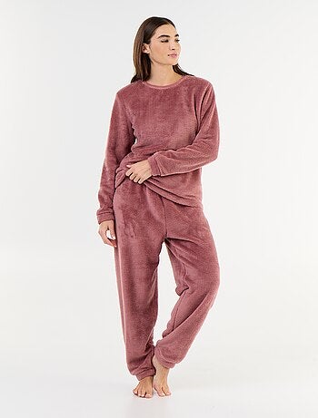 Pyjama long en polaire t-shirt + pantalon - 2 pièces