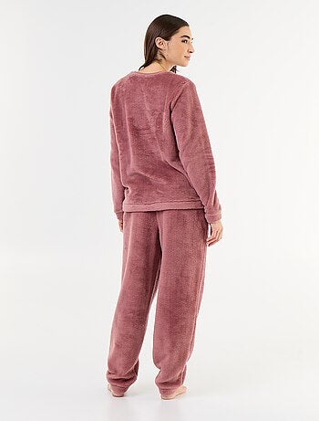Pyjama long en polaire t-shirt + pantalon - 2 pièces