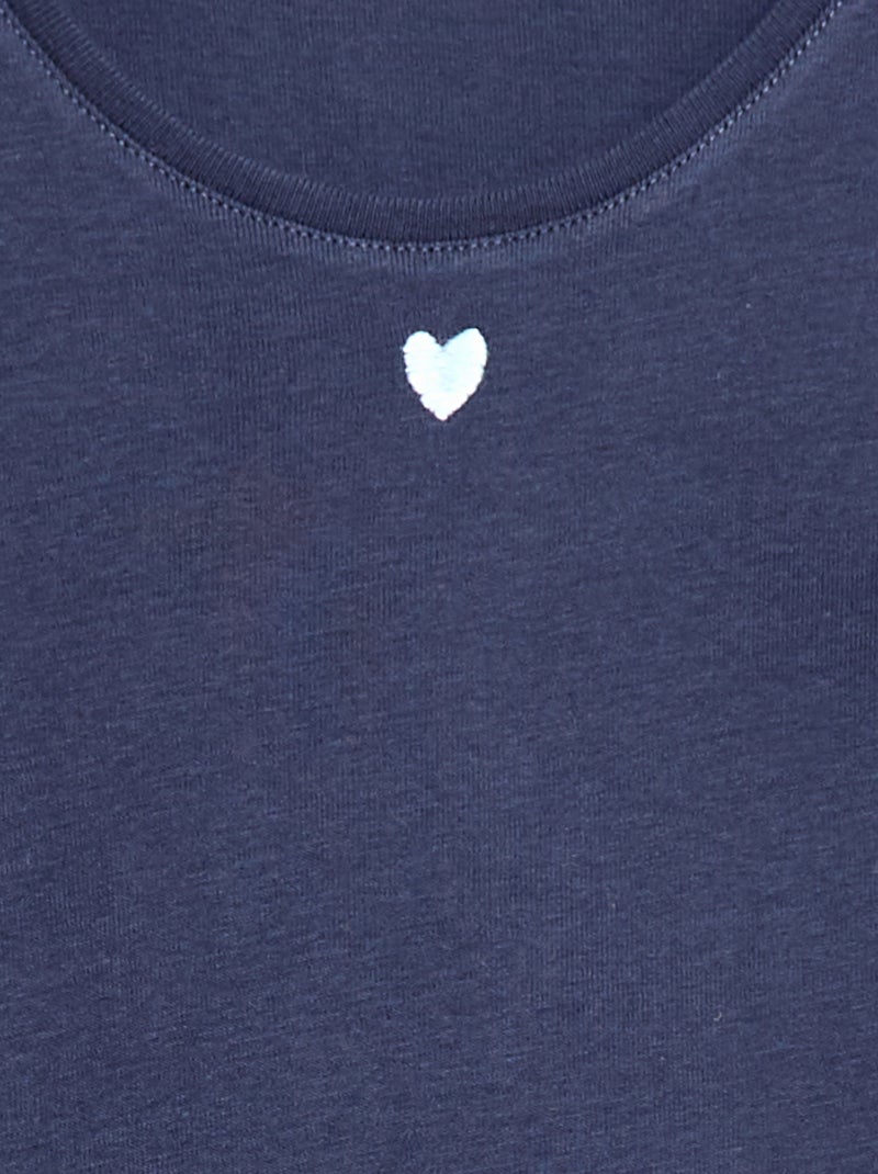 Pyjama long en popeline - 2 pièces Bleu - Kiabi