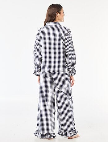 Pyjama long en popeline - 2 pièces