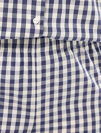 Pyjama long en popeline - 2 pièces