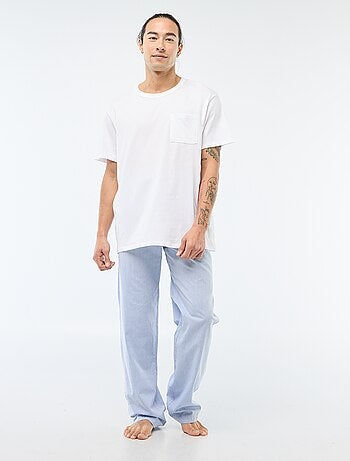 Pyjama long en popeline - 2 pièces