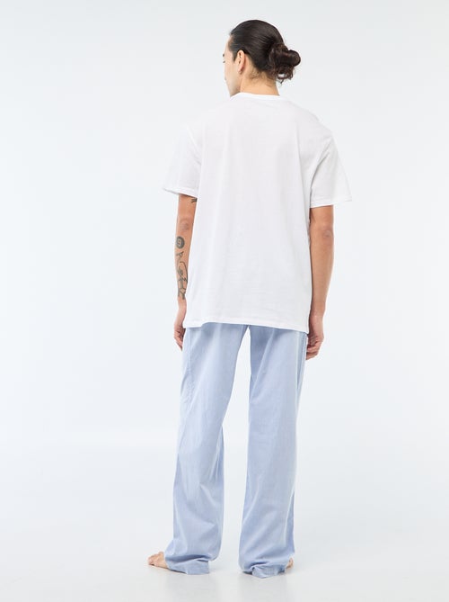 Pyjama long en popeline - 2 pièces - Kiabi